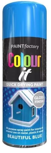 Paint Factory Beautiful Blue Gloss Spray Paint 400ml Paint Factory Beautiful Blue Gloss Spray Paint 400ml